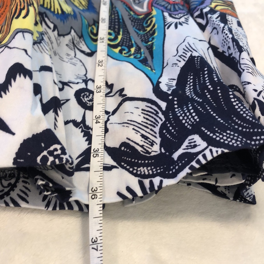 Nine West floral sleeveless midi dress navy teal red white lined scoop neck SZ 6 - Picture 11 of 13
